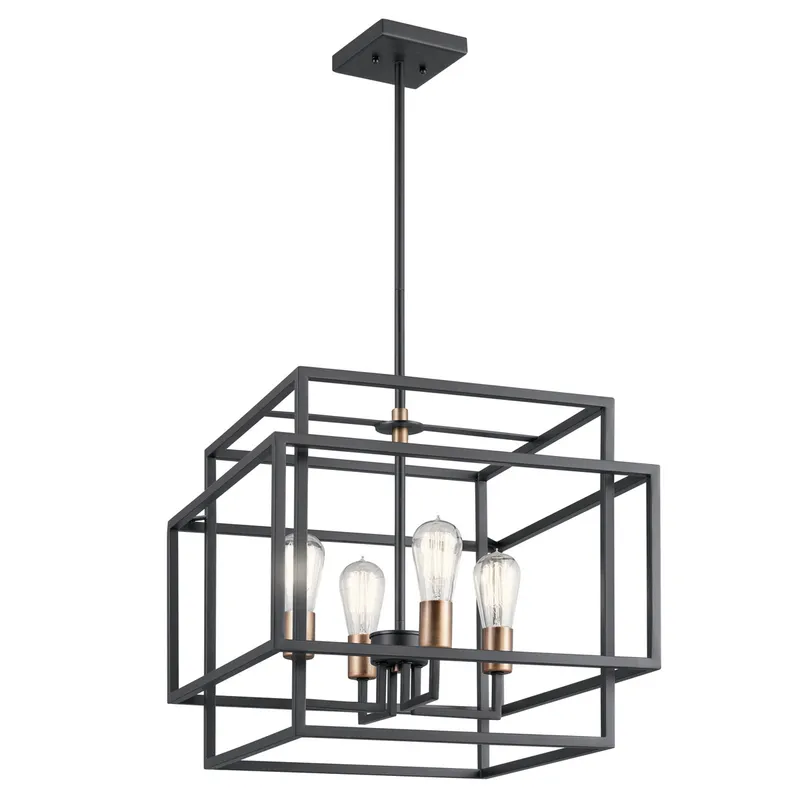 Taubert 4 Light 18 inch Black Pendant Ceiling Light
