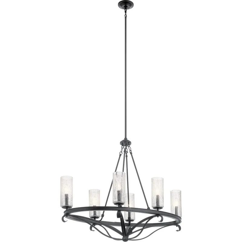 Krysia 6 Light 19 inch Black Chandelier Oval Pendant Ceiling Light