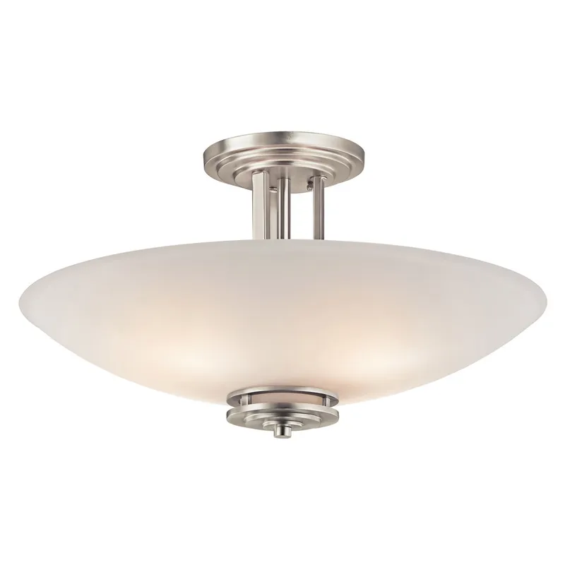 Alexia 3 Light 16 inch Textured Black Semi Flush Light Ceiling Light