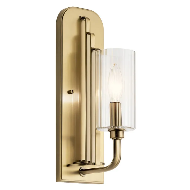 Kimrose 1 Light 5 inch Brushed Natural Brass Wall Bracket Wall Light