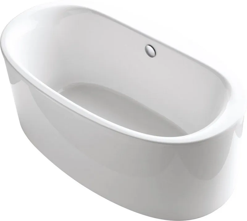 KOHLER 6368-0 Sunstruck 65-1/2 x 36 in. Freestanding Bathtub with Center Drain