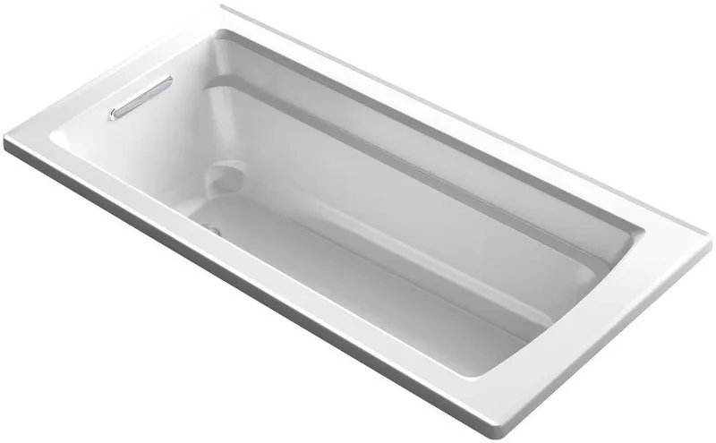 Kohler 1948-0 Archer 66 x 32 in. Soaker Drop-In Bathtub with End Drain in White