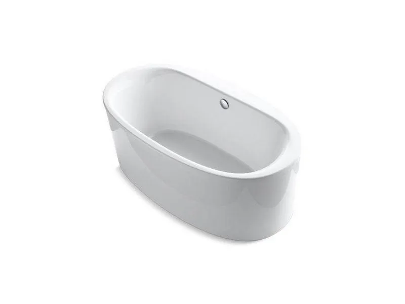 Kohler 24001-0 Sunstruck 60-11/16 x 34-11/16 in. Soaker Freestanding Bathtub with Center Drain