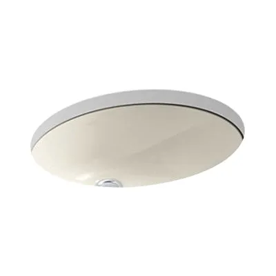 Kohler K-2210-47 Caxton Vitreous China Single-Bowl Oval Undermount Bathroom Sink 19-1/4 in L x 16-1/4 in W x 7-1/2 in H Almond