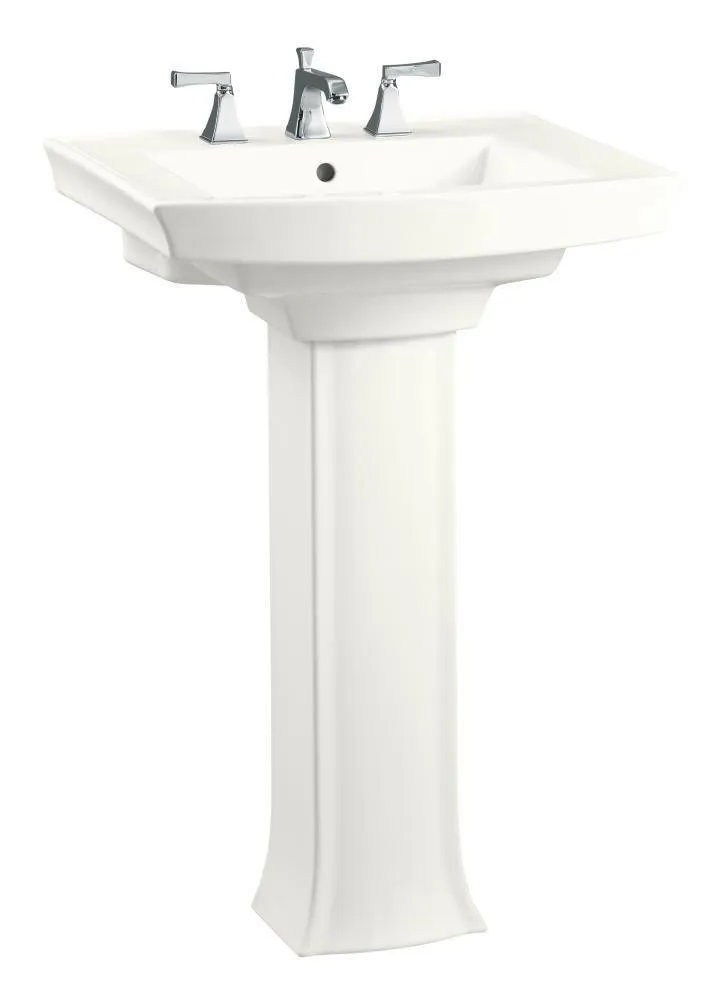 Kohler 2359-8-0 Archer 23 x 20 in. Rectangular Pedestal Sink with Base in White