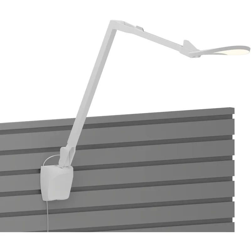 Splitty Reach Slatwall Mount Desk Lamp Wall Light in Matte White