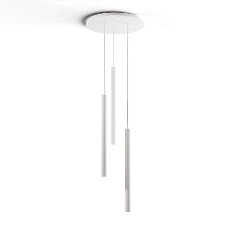 Combi LED 18 inch Matte White Pendant Ceiling Light, Suspension / Flush Mount 2-in-1
