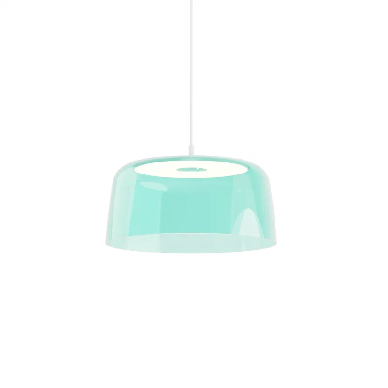 Yurei LED 14 inch Matte White Pendant Ceiling Light in Acrylic Blue