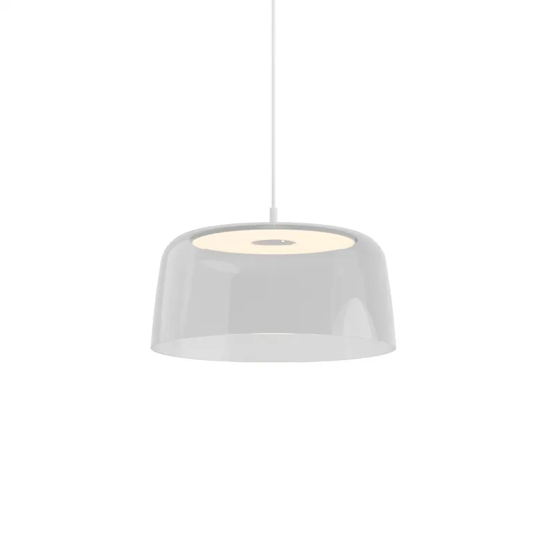 Yurei LED 14 inch Matte White Pendant Ceiling Light in Acrylic Clear