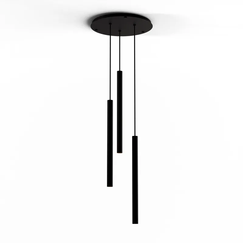 Combi LED 18 inch Matte Black Pendant Ceiling Light, Suspension / Flush Mount 2-in-1