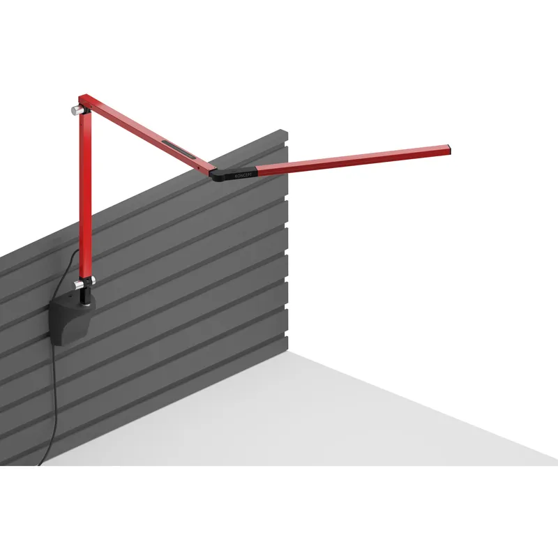 Z-Bar Mini LED 2.5 inch Red Slatwall Mount Desk Lamp Wall Light