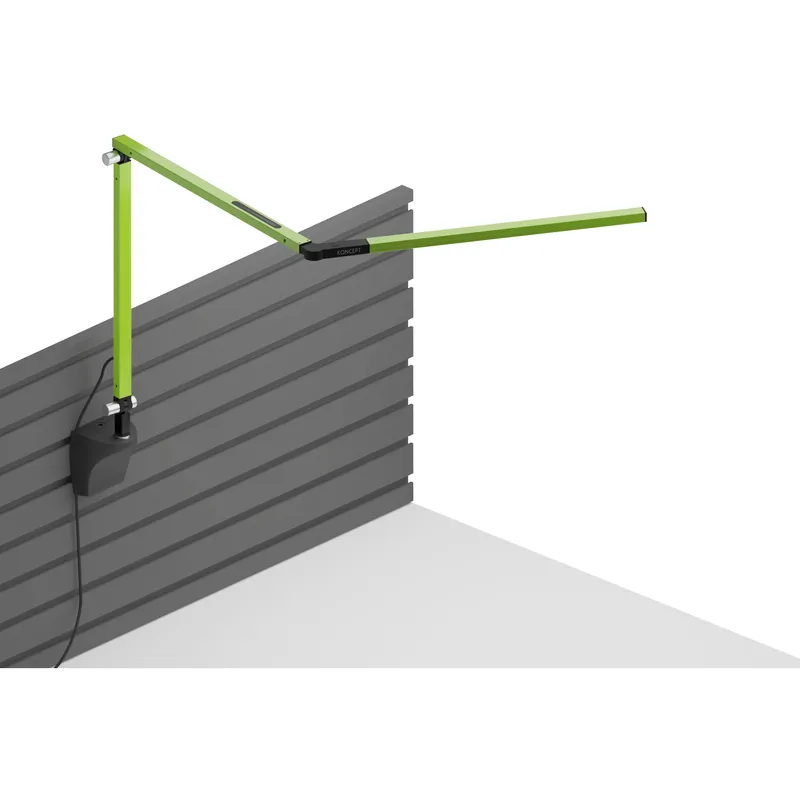 Z-Bar Mini LED 2 inch Green Slatwall Mount Desk Lamp Wall Light