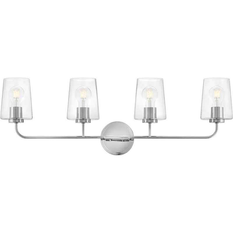 Kline 4 Light 33 inch Chrome Bath Wall Light in Clear