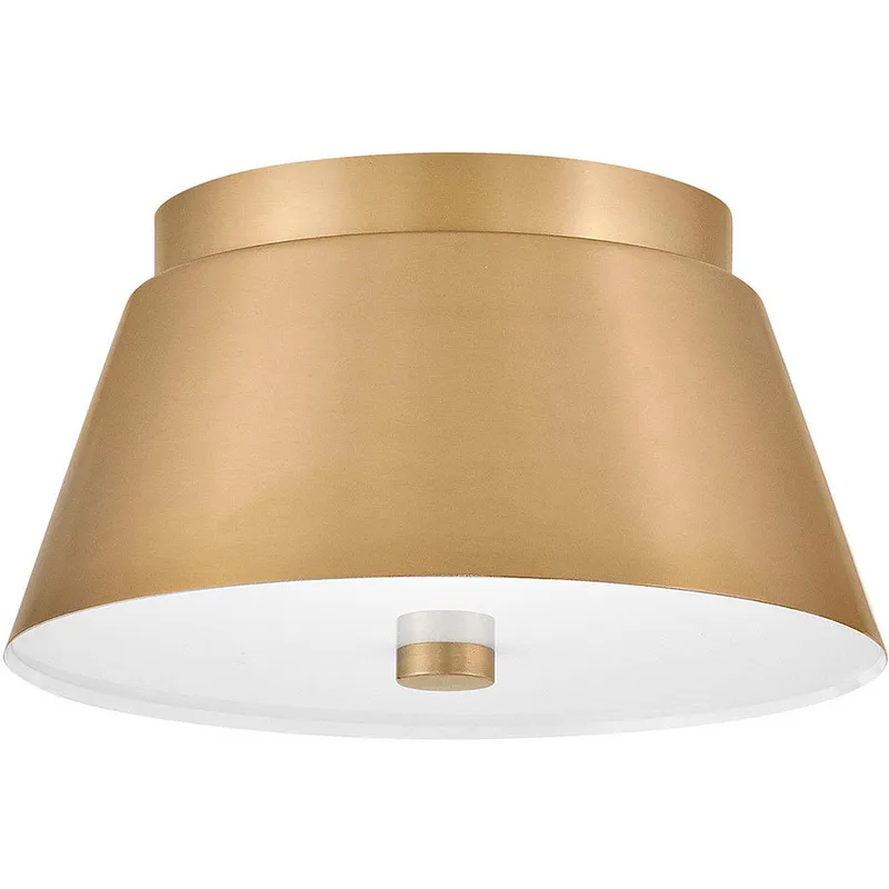 Tess 2 Light 10.5 inch Lacquered Brass Flush Mount Ceiling Light