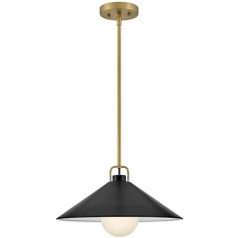 Milo LED 16 inch Lacquered Brass with Black accents Pendant Ceiling Light