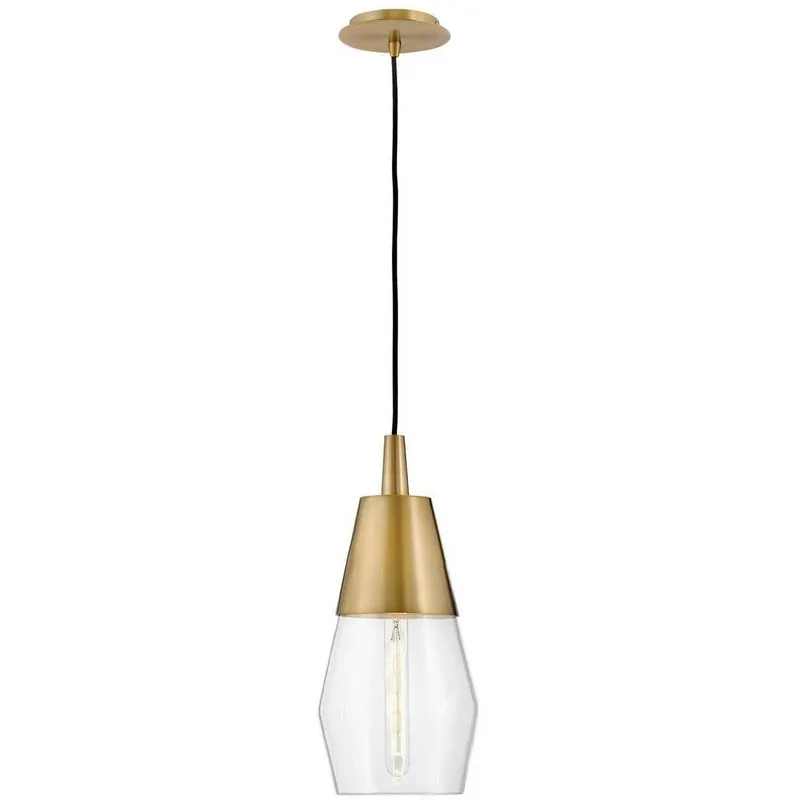 Livie LED 8 inch Lacquered Brass Pendant Ceiling Light, Semi-Flush Mount