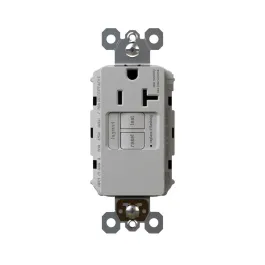 Legrand radiant® 20A Tamper-Resistant Self-Test Simplex GFCI Outlet - Gray