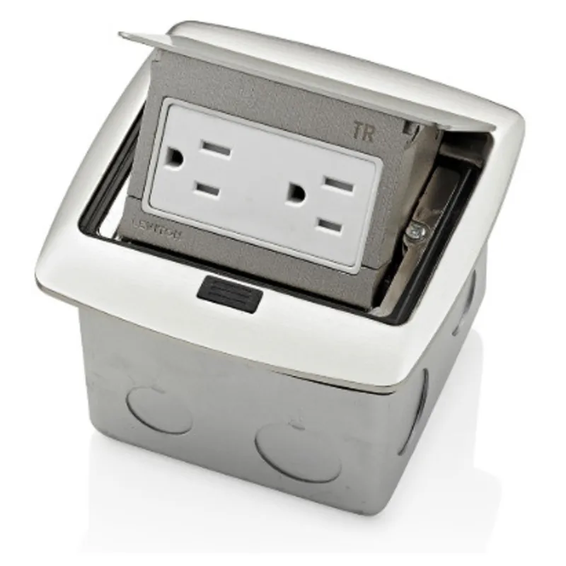 Pop-Up Floor Box, Tamper-Resistant Outlet