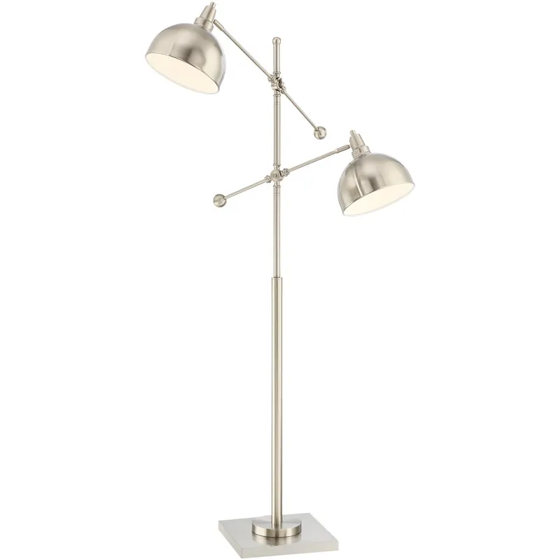 Cupola 59 inch 100 watt Brushed Nickel Floor Lamp Portable Light