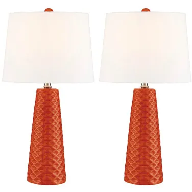 Muriel 24 inch 100 watt Orange Table Lamp Portable Light