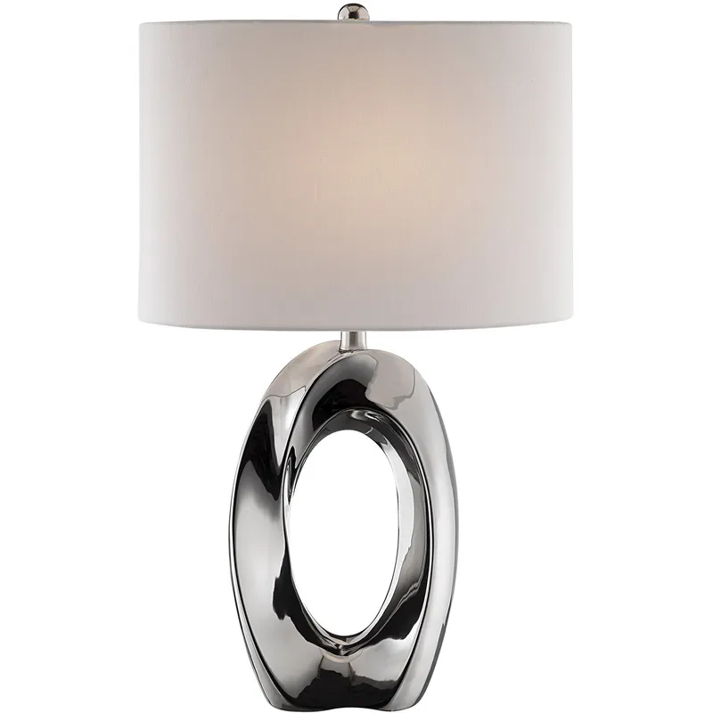 Clover 26.5 inch 150 watt Silver Table Lamp Portable Light