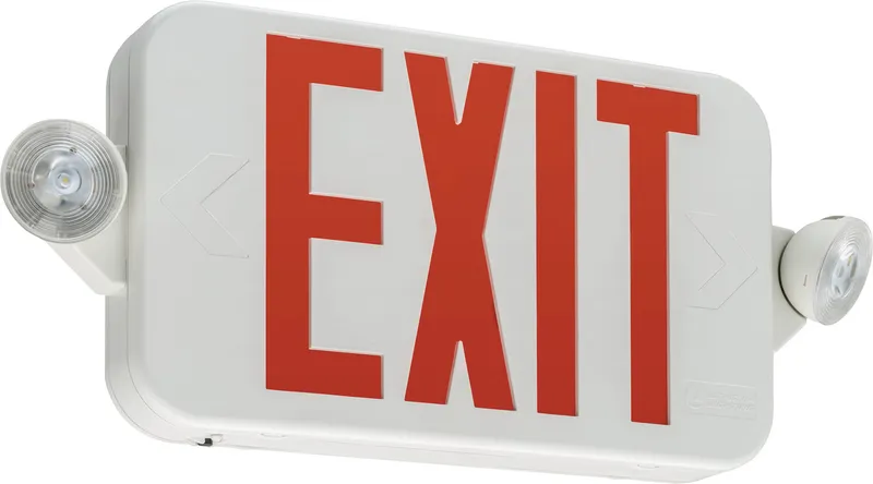 EXIT SIGN 2 HEAD RED/GRN REMOTE CAP