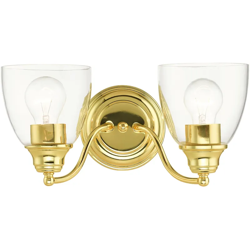 Montgomery 2 Light 13.5 inch Polished Brass Vanity Sconce Wall Light