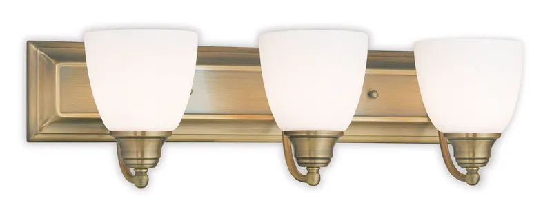 Springfield 3 Light 24 inch Antique Brass Vanity Sconce Wall Light