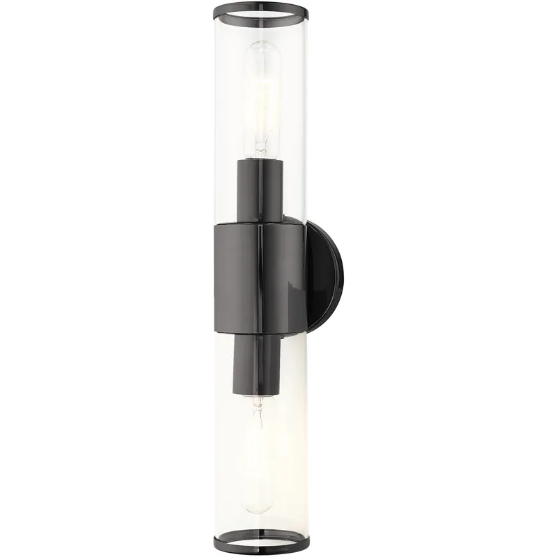 Banca 2 Light 4.25 inch Black Chrome ADA Vanity Sconce Wall Light