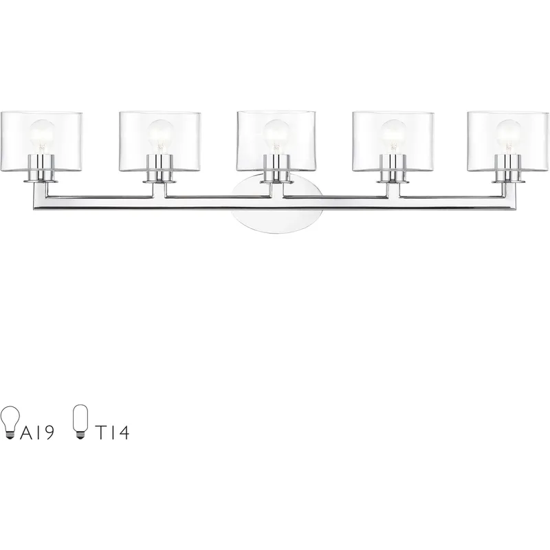 Bernardino 5 Light 44 inch Polished Chrome Extra Large Vanity Sconce Wall Light