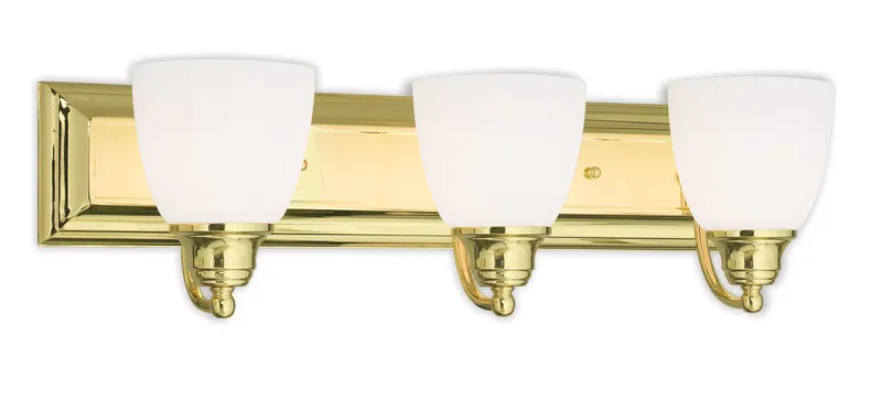Springfield 3 Light 24 inch Polished Brass Vanity Sconce Wall Light