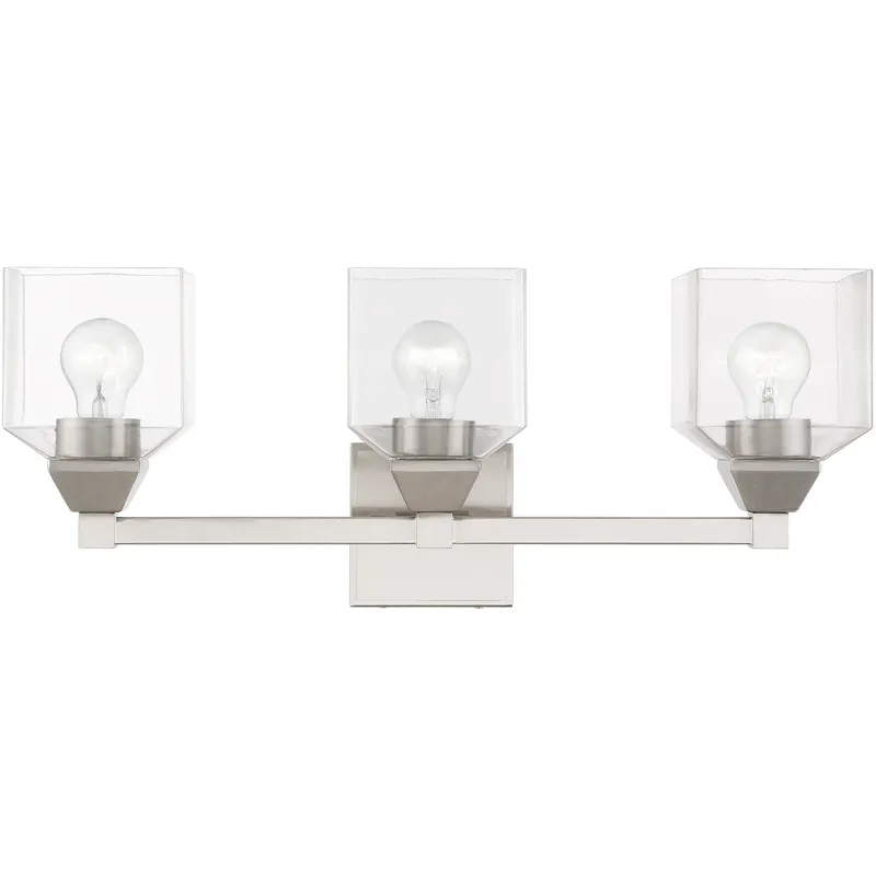 Aragon 3 Light 23 inch Brushed Nickel Vanity Sconce Wall Light