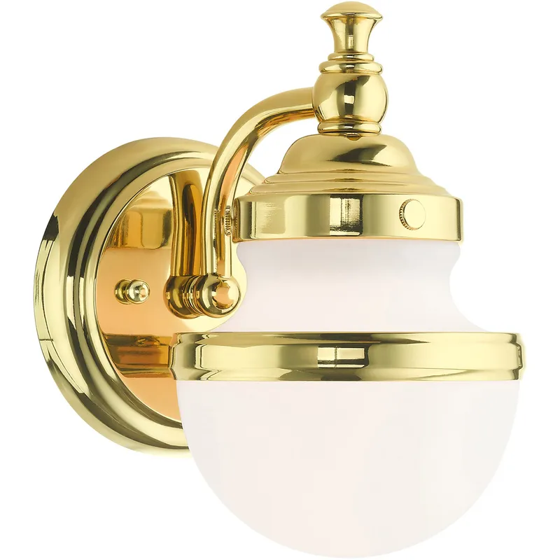 Oldwick 1 Light 5.5 inch Polished Brass Sconce Wall Light