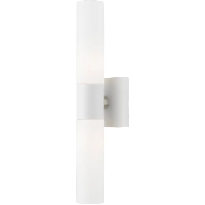 Aero 2 Light 4.5 inch White with Brushed Nickel Accent ADA Vanity Sconce Wall Light