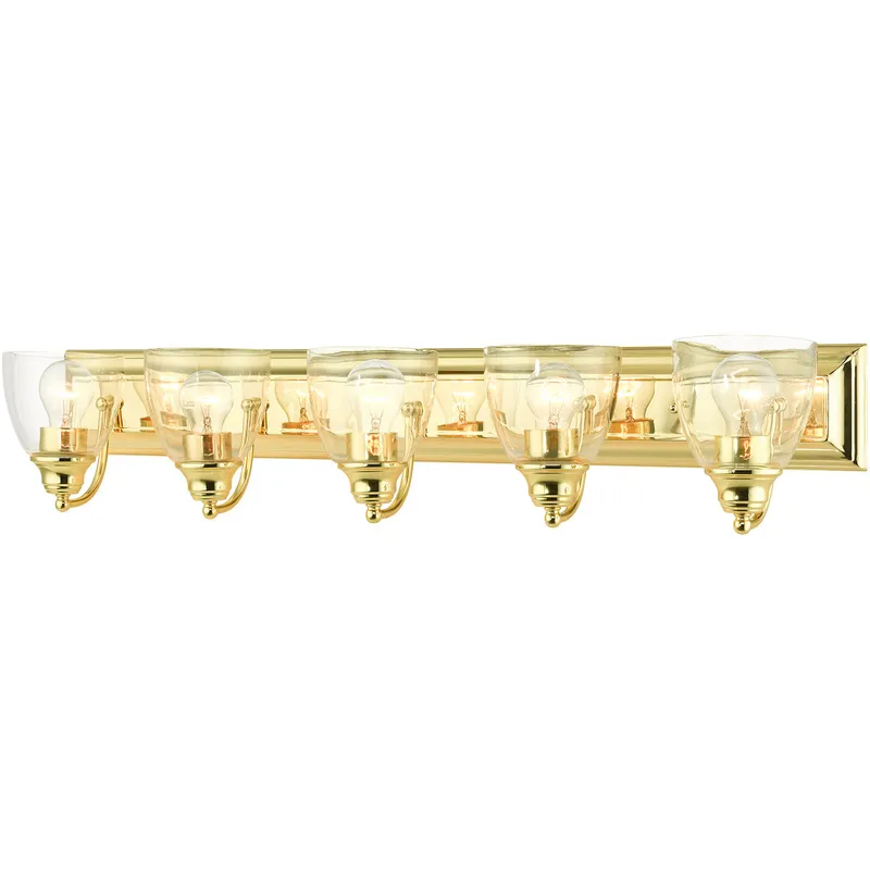Birmingham 5 Light 36 inch Polished Brass Large Vanity Sconce Wall Light