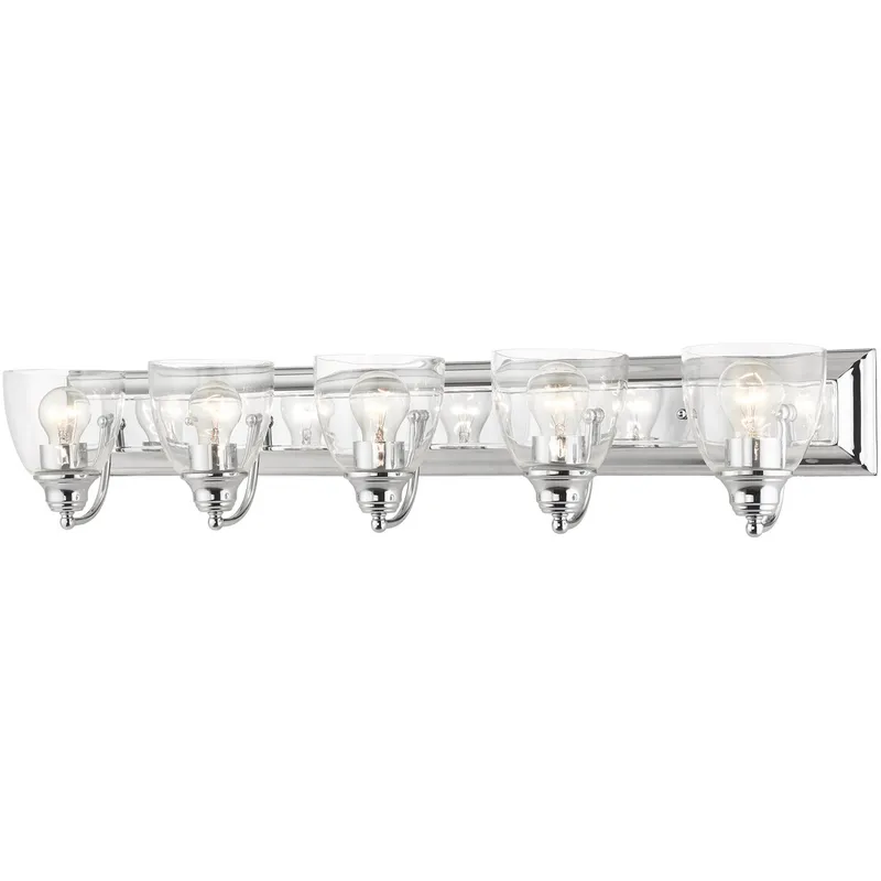 Birmingham 5 Light 36 inch Polished Chrome Large Vanity Sconce Wall Light