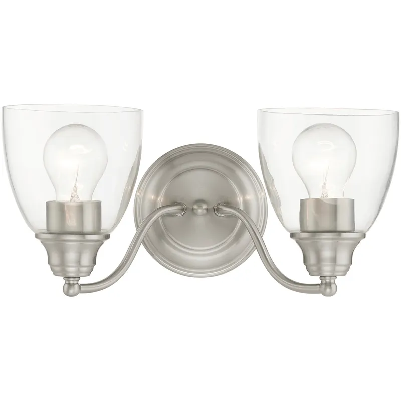 Montgomery 2 Light 13.5 inch Brushed Nickel Vanity Sconce Wall Light