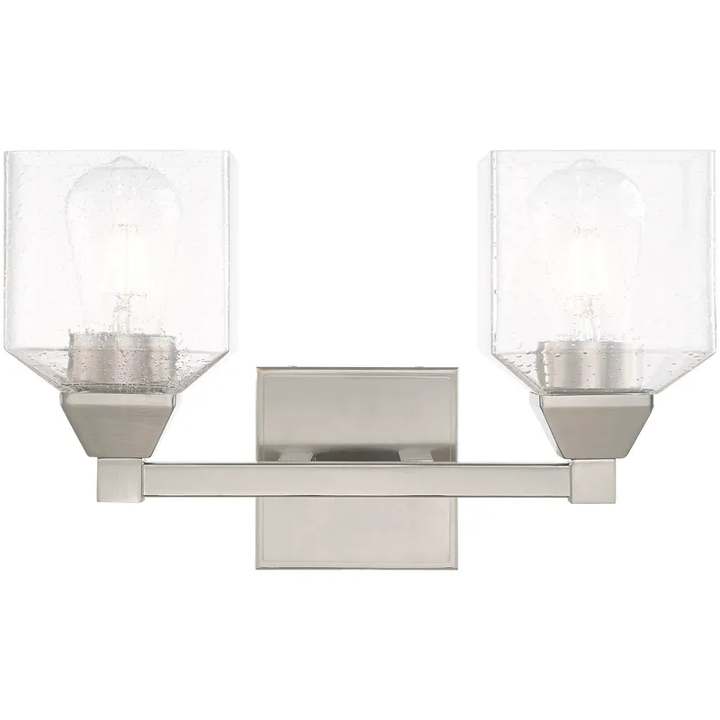 Aragon 2 Light 15 inch Brushed Nickel Vanity Sconce Wall Light