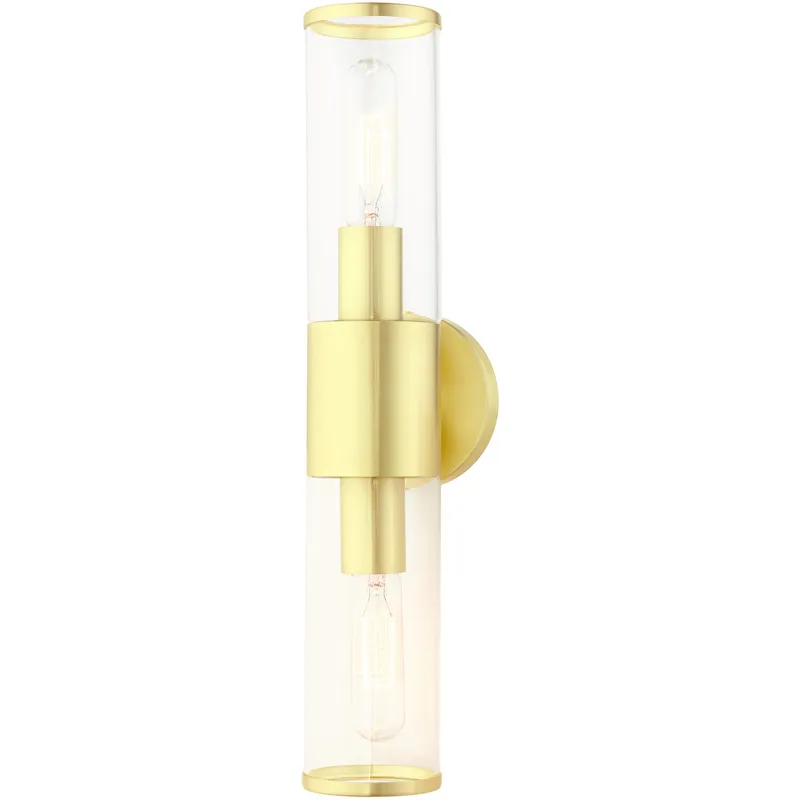 Banca 2 Light 4.25 inch Satin Brass ADA Vanity Sconce Wall Light
