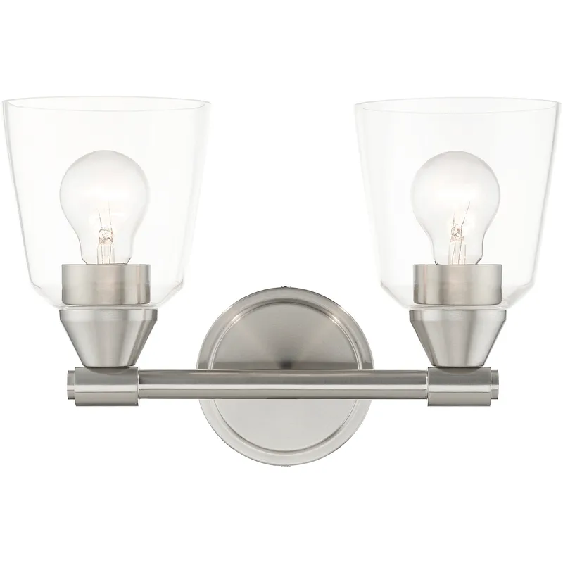 Haddington 2 Light 14 inch Brushed Nickel Vanity Sconce Wall Light