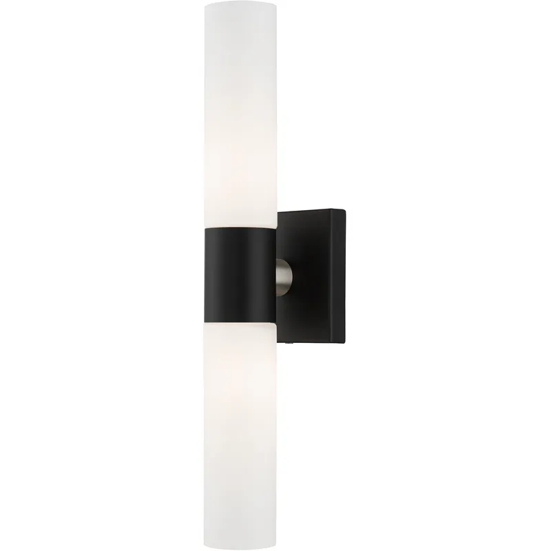 Aero 2 Light 4.5 inch Black with Brushed Nickel Accent ADA Vanity Sconce Wall Light