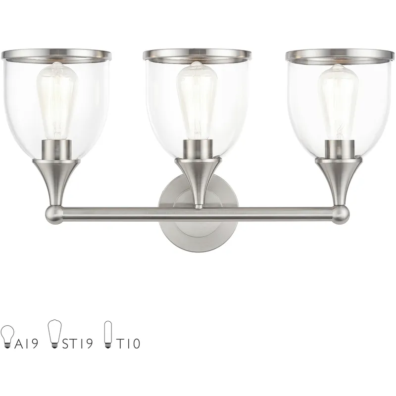Ashridge 3 Light 24 inch Brushed Nickel Vanity Sconce Wall Light