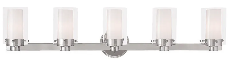 Manhattan 5 Light 35.5 inch Polished Chrome Vanity Sconce Wall Light