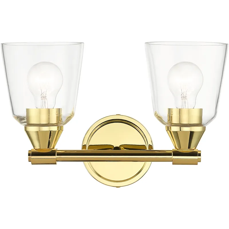 Haddington 2 Light 14 inch Polished Brass Vanity Sconce Wall Light