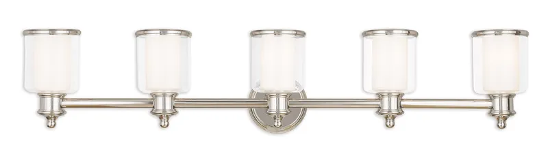 Middlebush 5 Light 45 inch Polished Nickel Vanity Sconce Wall Light