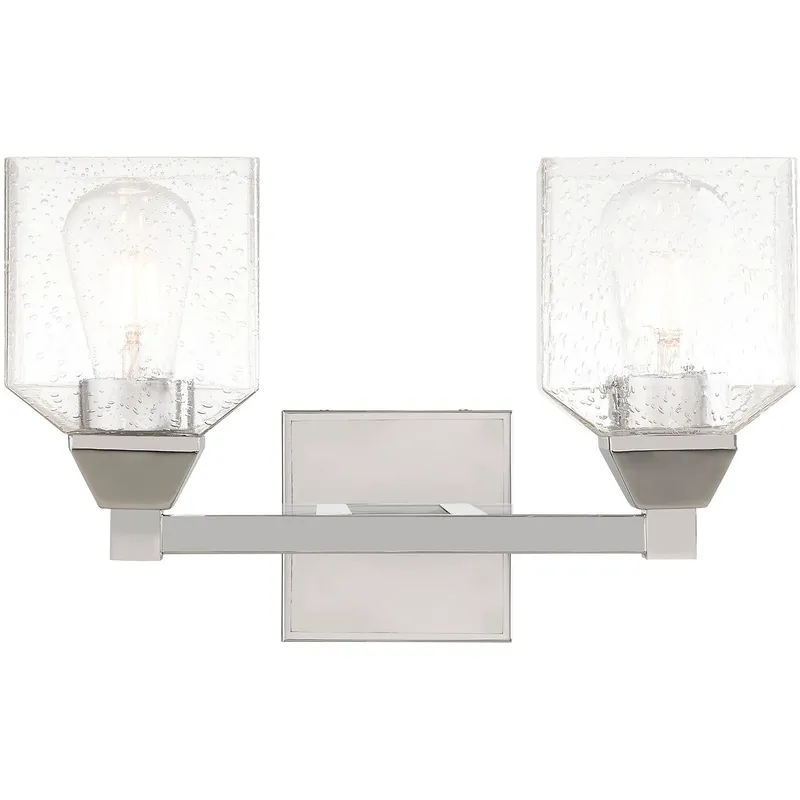 Aragon 2 Light 15 inch Polished Chrome Vanity Sconce Wall Light