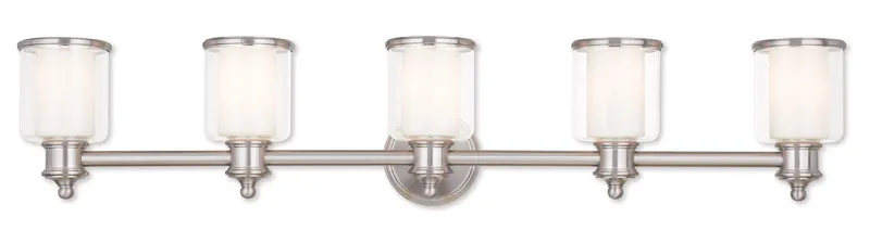 Middlebush 5 Light 45.5 inch Brushed Nickel Vanity Sconce Wall Light