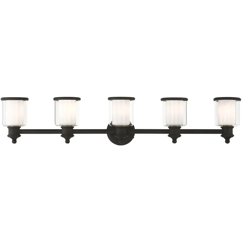 Middlebush 5 Light 45.5 inch Black Vanity Sconce Wall Light
