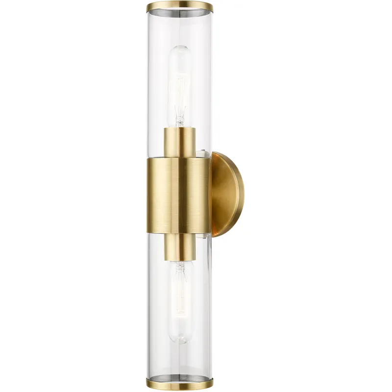 Banca 2 Light 4.25 inch Antique Brass ADA Vanity Sconce Wall Light