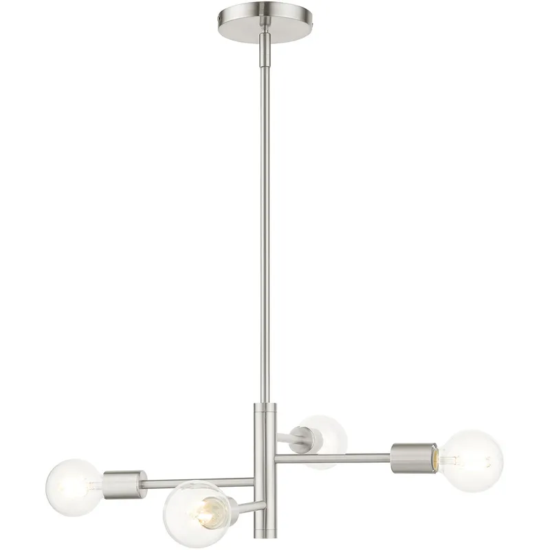 Bannister 4 Light 18 inch Brushed Nickel Small Chandelier Ceiling Light